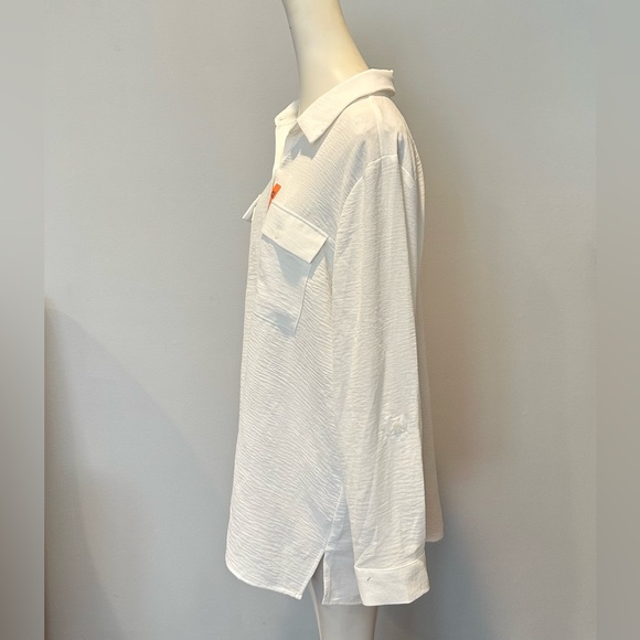 Hilary Radley Womans Button-up Shirt Pocket Top - Picture 4 of 9